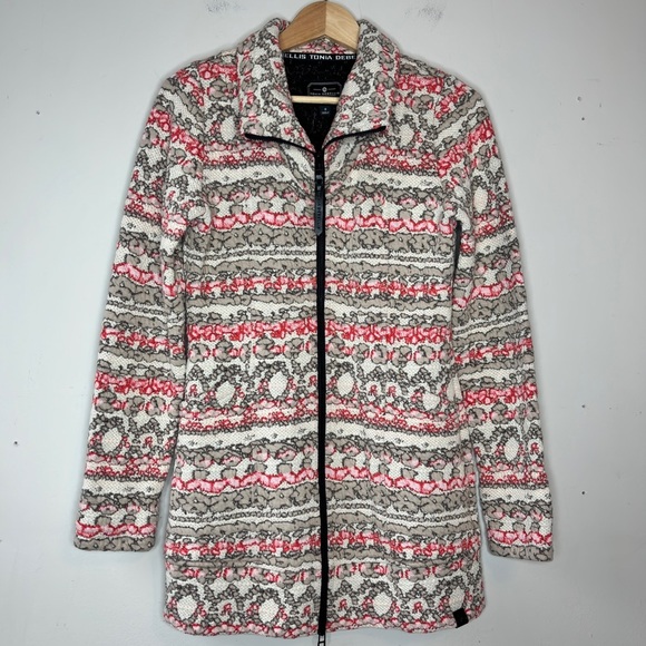 Tonia Debellis Molly Jacket in Cream Tan Coral Nordic Print Size S - Picture 12 of 12